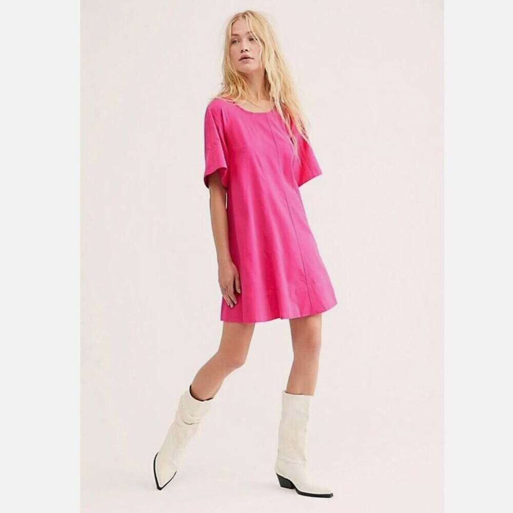 Free People Becca Mini Dress in Hot Pink